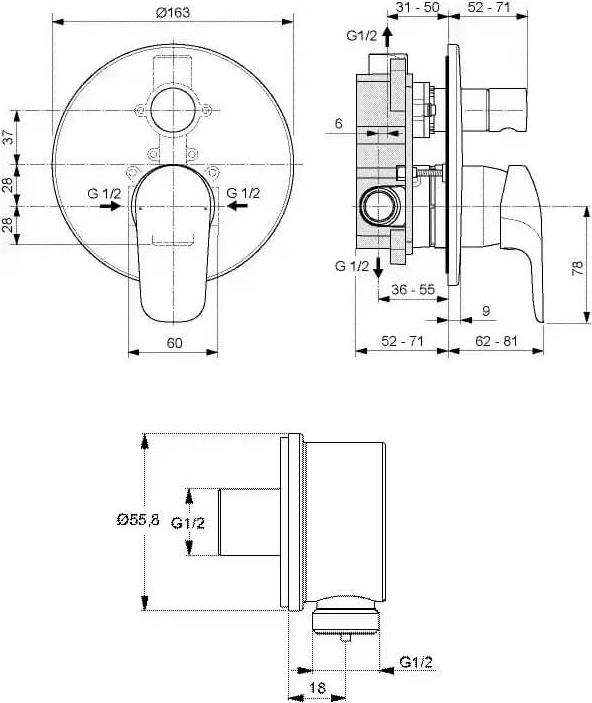 Душевая система Ideal Standard IdealRain Ceraflex BC447AA, хром