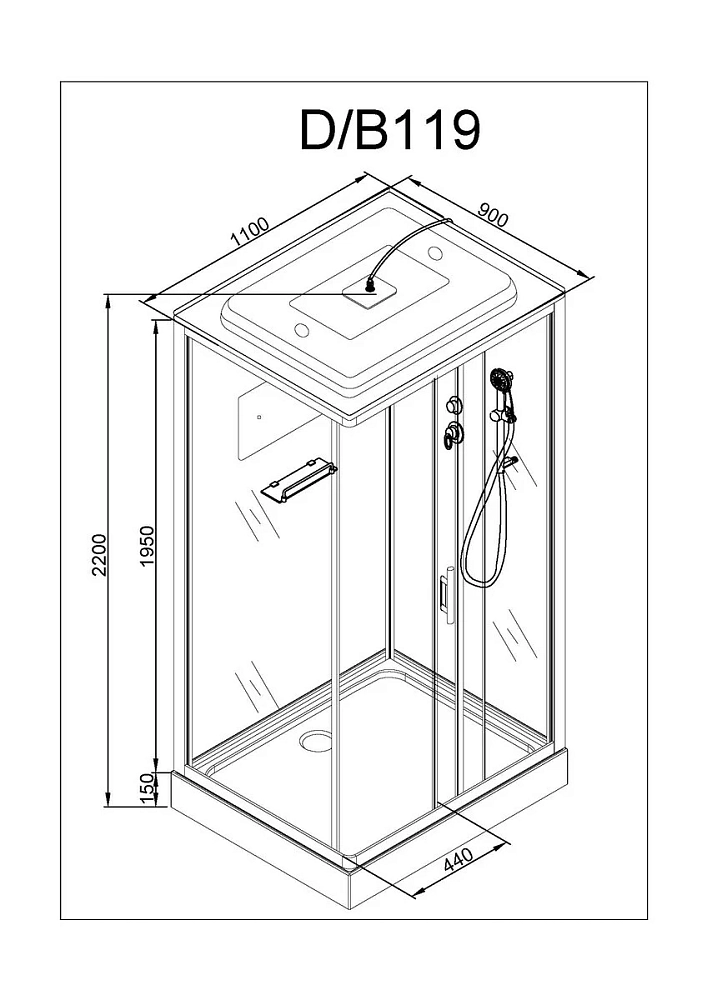 Душевая кабина Deto D D119SLED