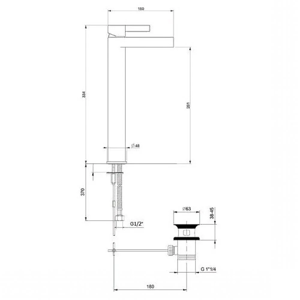 Смеситель для раковины Webert DoReMi DR830402345 серый