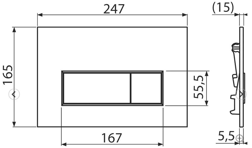 Система инсталляции для унитазов AlcaPlast AM101/1120-4:1 RU M578-0001 кнопка смыва черный