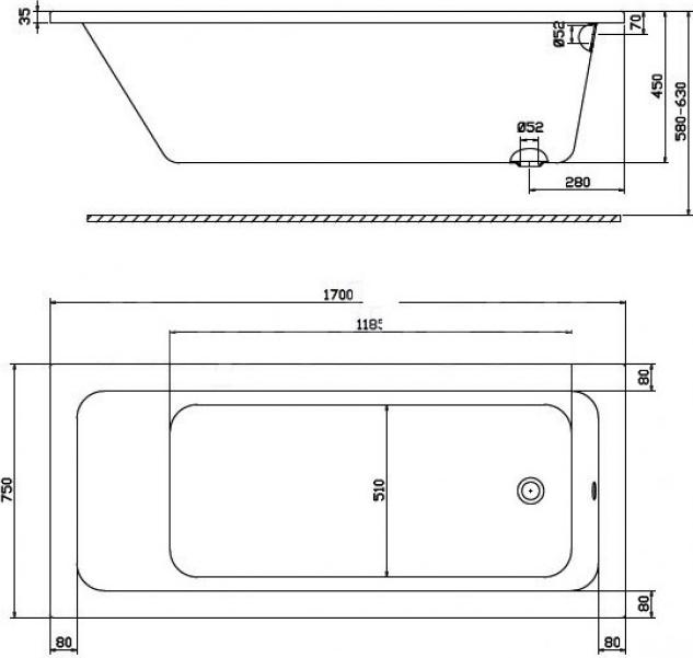 Акриловая ванна KOLO Modo XWP1170000