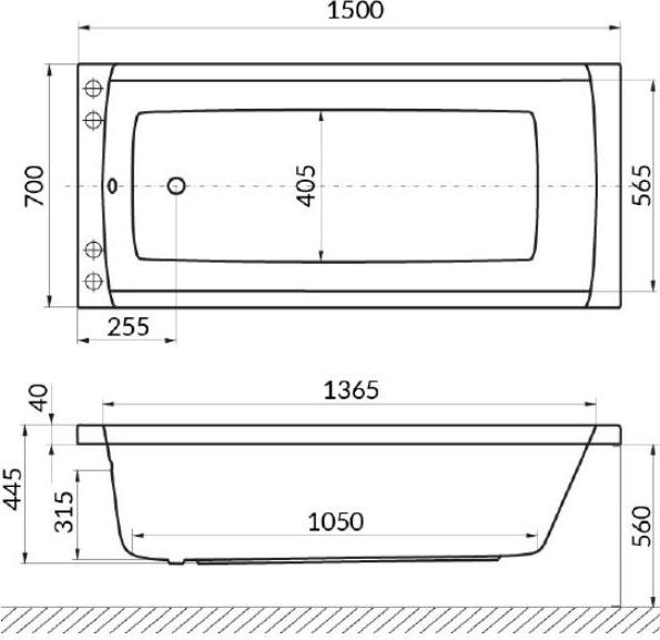 Акриловая ванна Excellent Aquaria 150x70