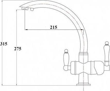 Смеситель Zorg Sanitary ZR 327 YF BRONZE BLACK для кухонной мойки