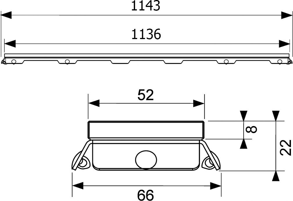 Решётка Tece TECEdrainline 6 012 91 120 см белая