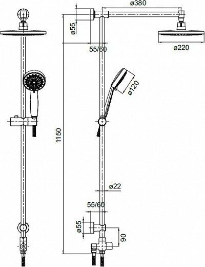 Душевая стойка Iddis Renior RENSS5FI76