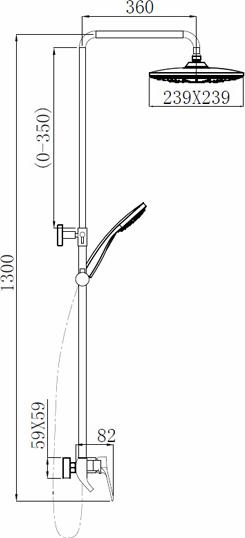 Душевая система Comforty FF071R-CMT 00-00004528, черный матовый