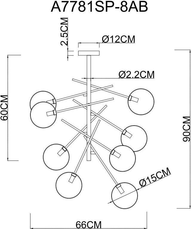 Подвесная люстра Arte Lamp Severus A7781SP-8AB