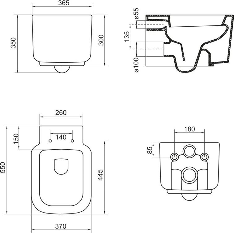 Подвесной унитаз BelBagno Vaso BB127CH