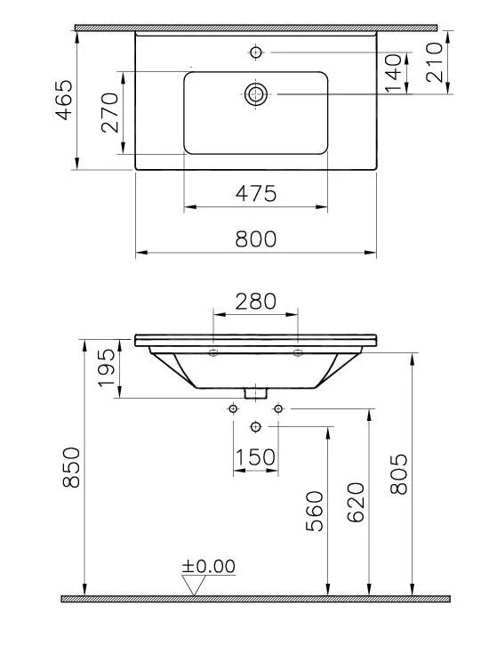 Раковина VitrA S50 5408B003-0001 белый