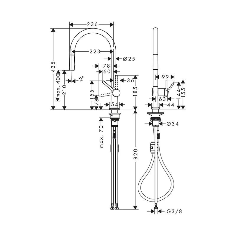 Смеситель для кухни Hansgrohe Talis Classic 72800340 хром