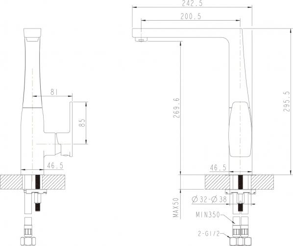 Смеситель Bravat Riffle F772106C для кухонной мойки