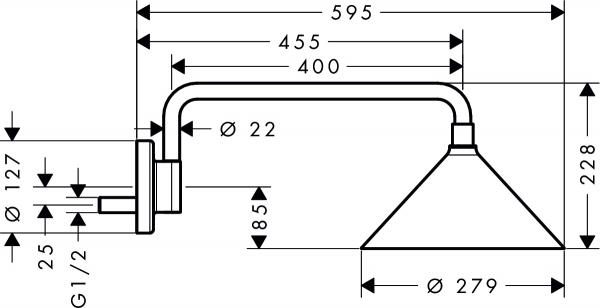 Верхний душ 280 mm Axor Front 26021000