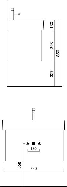 Мебель для ванной Inova Premium 80 транше тёмный