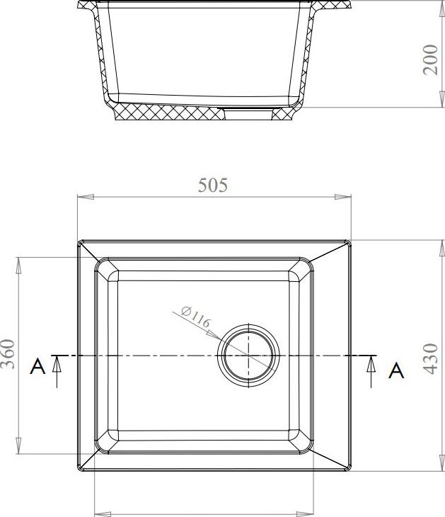 Кухонная мойка GranFest Practic GF-P505 бежевый