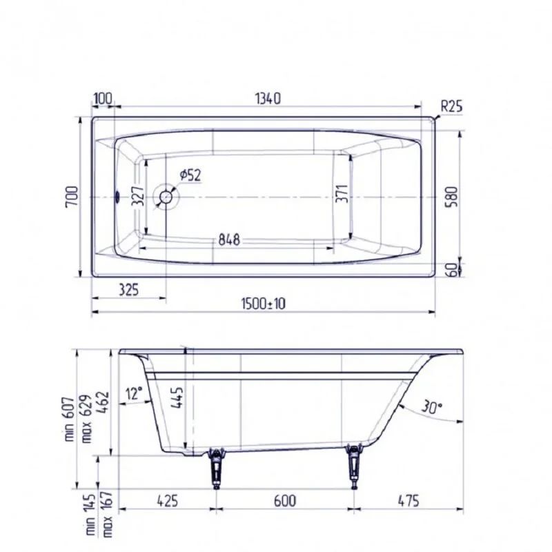 Чугунная ванна Delice Repos DLR220507-AS белый