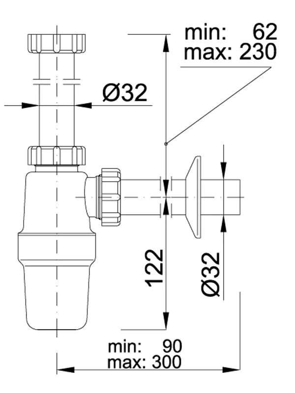 Сифон для раковины Styron STY-534-2 белый