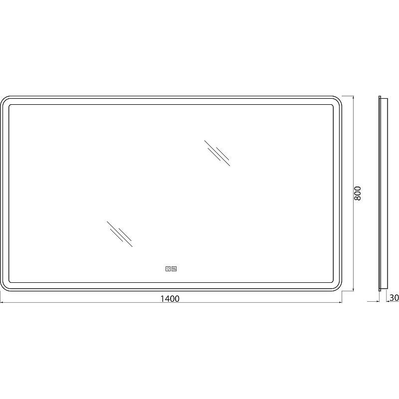 Зеркало BelBagno SPC-MAR-1400-800-LED-TCH-WARM 140 см, с подсветкой, подогревом и сенсорным выключателем