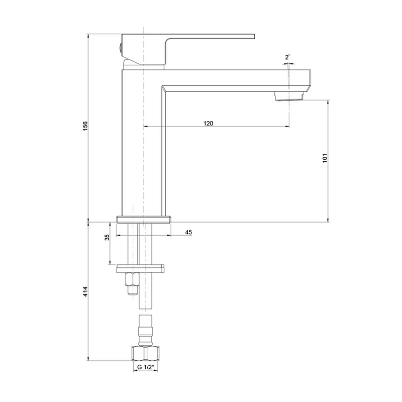 Смеситель для раковины Paini Grazia 21CR205S, хром