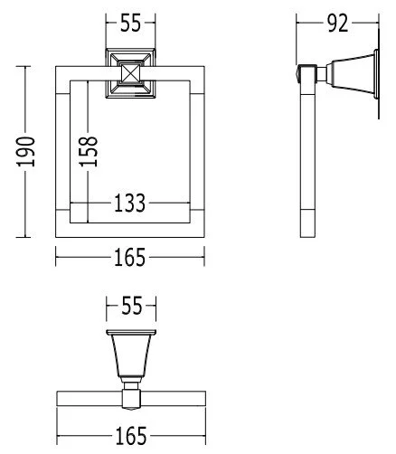 Полотенцедержатель Devon&Devon Time Black TM307OTBL золото