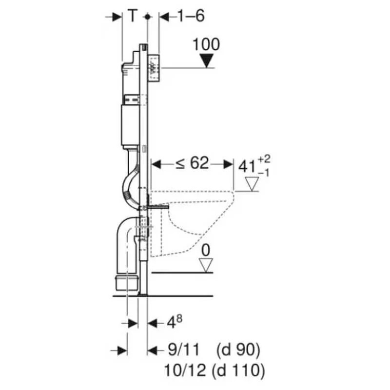 Инсталляция Geberit с безободковым унитазом AM.PM Spirit FlashClean C701700WH 2.0, тонкая крышка микролифт, клавиша хром, 458.134.21.2/C701700WH/C707857WH