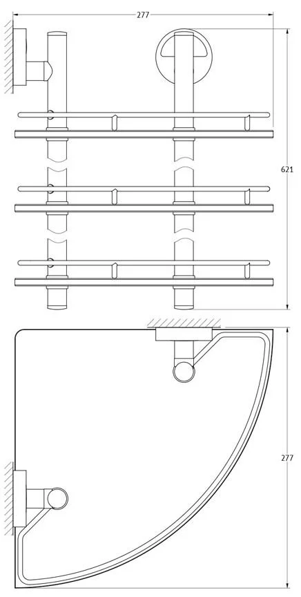 Полка FBS Luxia LUX 073 хром