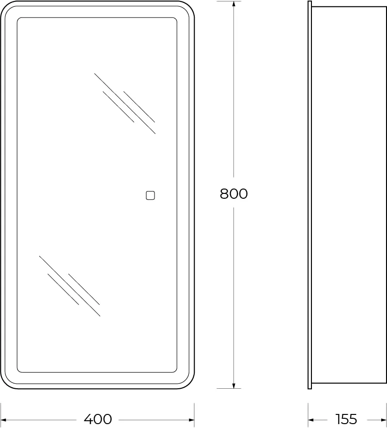 Зеркальный шкаф BelBagno Marino SPC-MAR-400/800-1A-LED-TCH 40 см, с подсветкой, белый