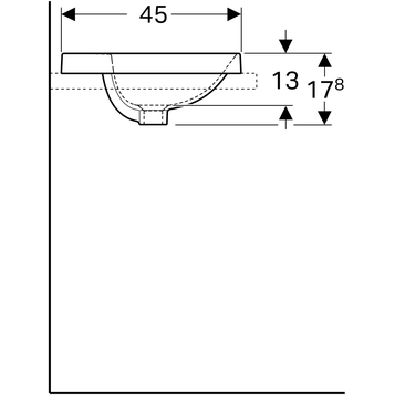 Раковина 55 см Geberit VariForm 500.720.01.2, белый