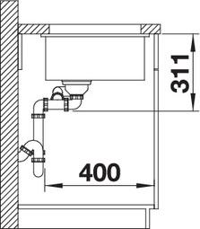 Кухонная мойка Blanco Subline 350/150-U Ceramic 523747 чёрный