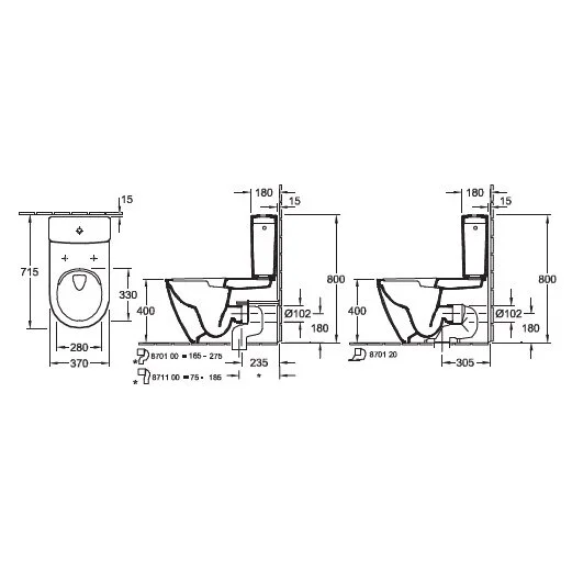 Напольный безободковый унитаз Villeroy&Boch Subway 2.0, крышка микролифт, 5617R001