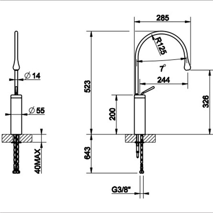 Смеситель для раковины Gessi Goccia 33609#279, белый