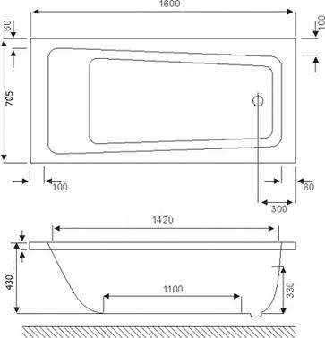 Акриловая ванна Excellent Ava 160х70 WAEX.AVA16WH