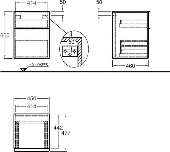 Шкаф боковой 45 см Geberit iCon 840047000, платиновый глянец