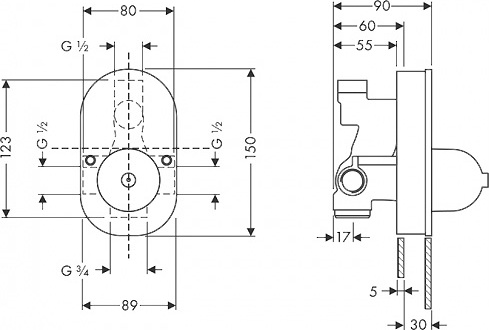 Скрытая часть Hansgrohe 31741180