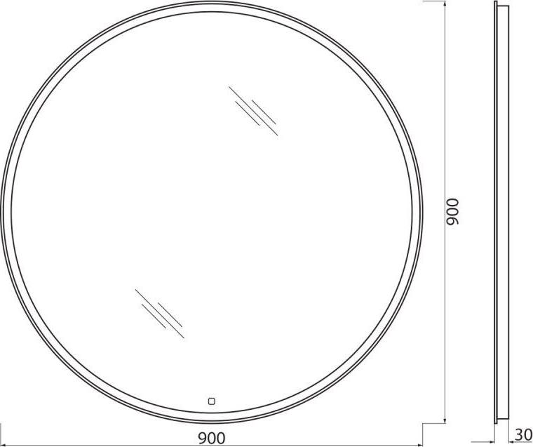 Зеркало с подсветкой 90 см BelBagno SPC-RNG-900-LED-TCH