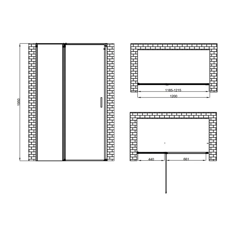 Душевая дверь Berges Legos LS-2 1200 062025, 120 см, распашная, стекло прозрачное, профиль хром