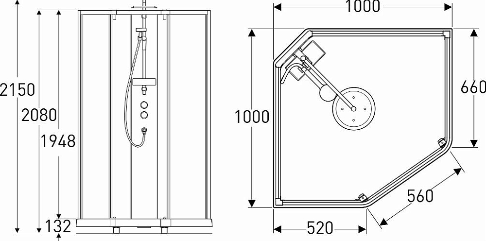 Душевая кабина 100x100 IDO Showerama 10-5 Comfort 558.208.314