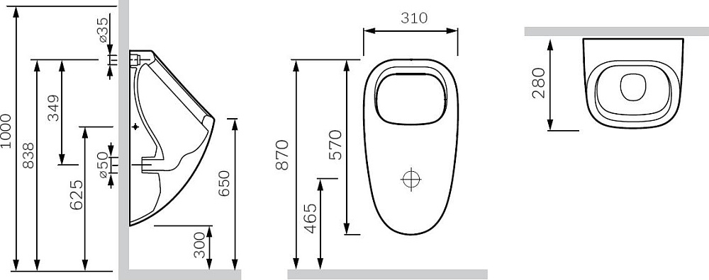 Писсуар Am.Pm Spirit 2.0 C707005WP, белый