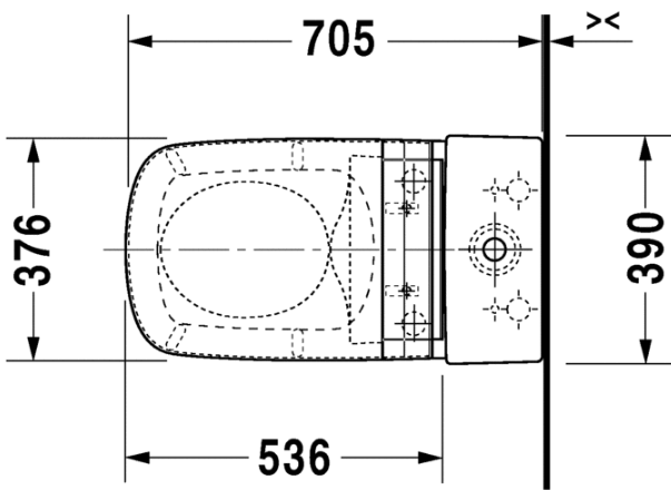 Чаша напольного унитаза Duravit DuraStyle 2156590000