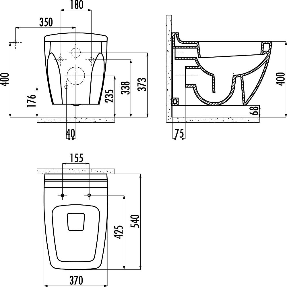 Подвесной унитаз Creavit Bull BL321