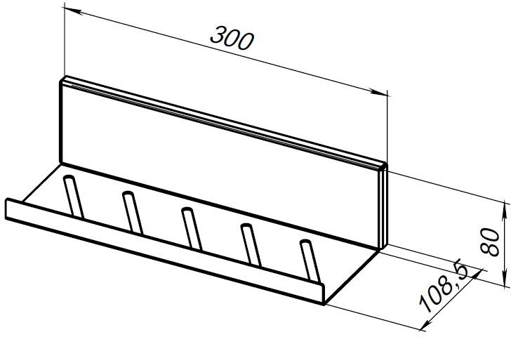 Полка Aquanet Магнум 00302236 30x80 белая матовая, открытая