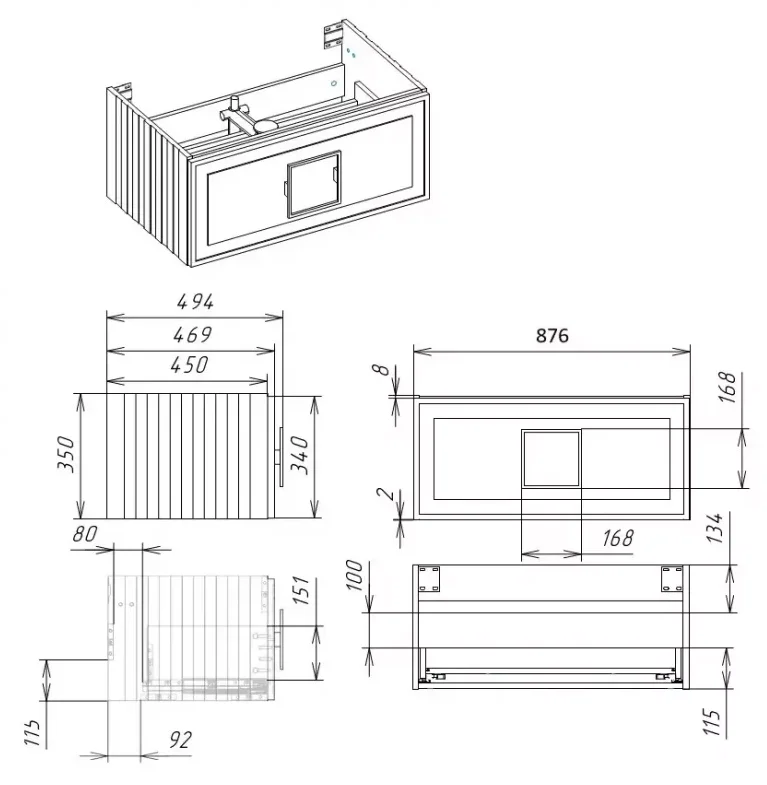 Тумба под раковину La Fenice Cubo FNC-01-CUB-B-90 белый