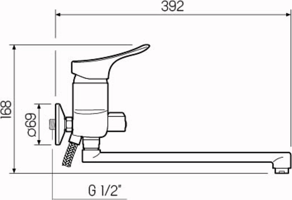 Смеситель для ванной РМС SL120-006E, хром