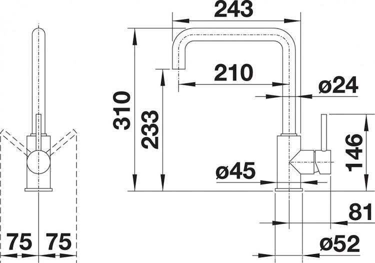 Смеситель Blanco Mili 524212 для кухонной мойки