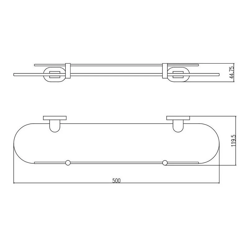 Полка Rav-Slezak Yukon YUA0900/50CB хром;белый