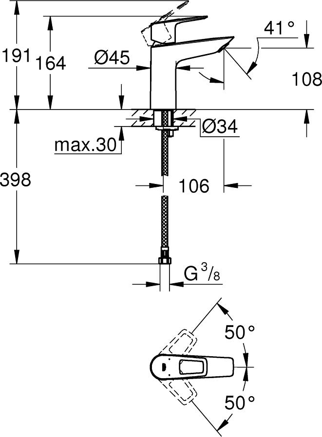 Смеситель для раковины Grohe BauLoop 23917001, хром