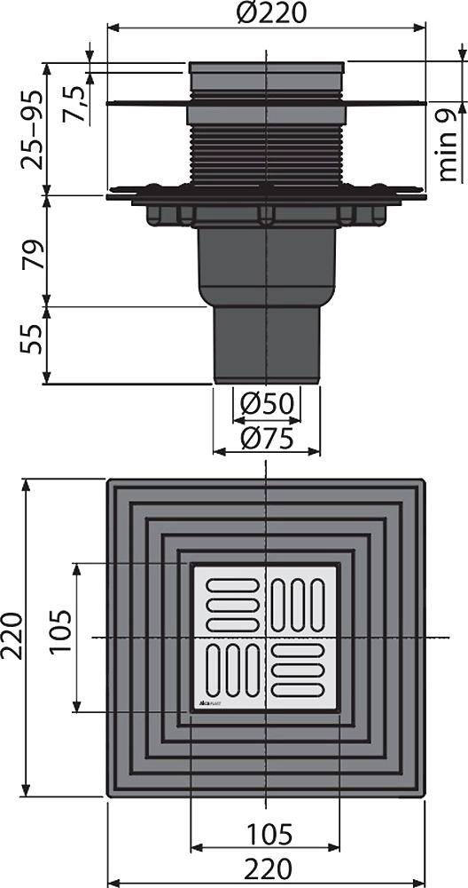 Душевой трап AlcaPlast APV4344