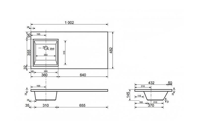 Раковина Style Line Estetus Даллас 1000x480 Левый