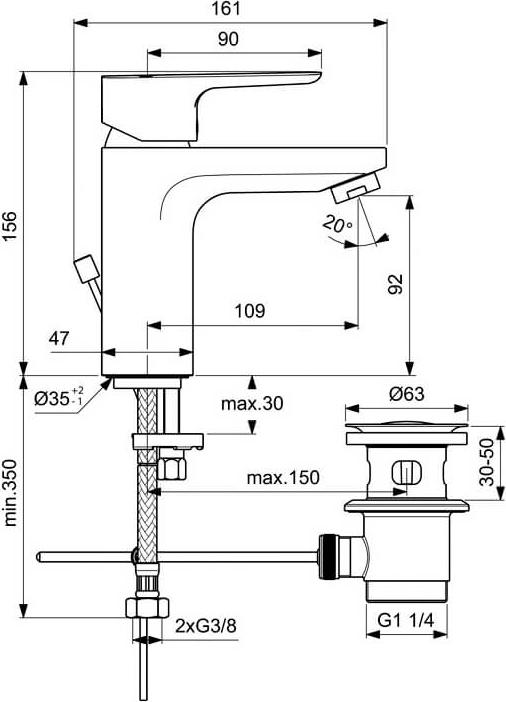 Комплект смесителей 3 в 1 Ideal Standard Ceraflex BD005AA, хром