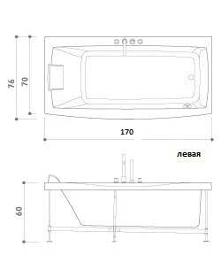 Акриловая ванна Jacuzzi Versa ES010001400 белый