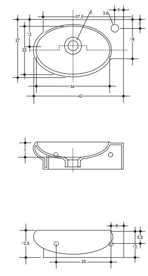 Раковина White Stone Zeta WS06001F белый